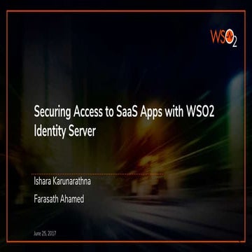 Securing Access to SaaS Apps with WSO2 Identity Server