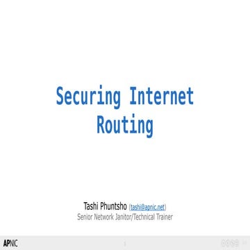 btNOG 6: Securing Internet Routing