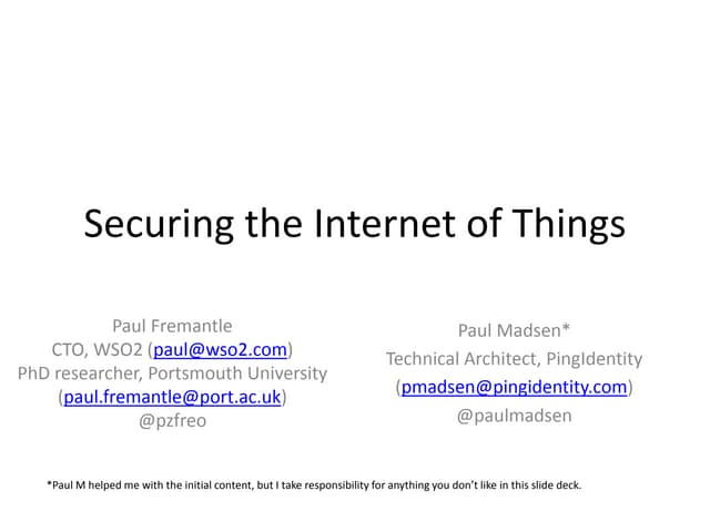 Securing the Internet of Things