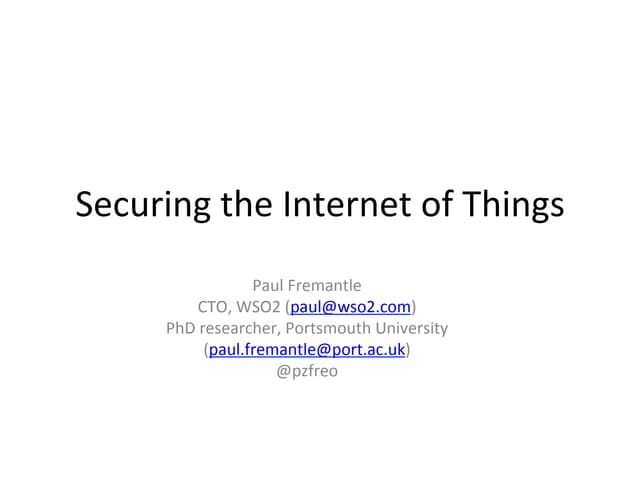 Securing IoT Applications 