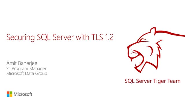 Securing SQL Server with TLS 1.2