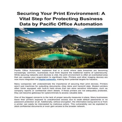 Securing Your Print Environment_ A Vital Step for Protecting Business Data by...