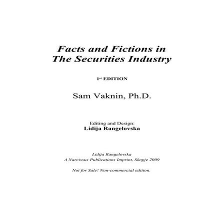 The Facts and Fictions of the Securities Industry