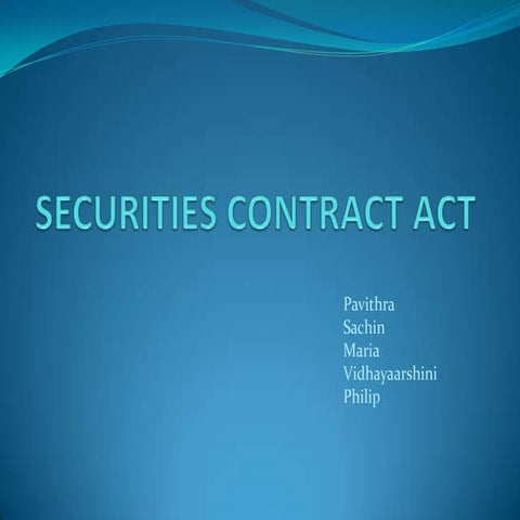 Securities contract act