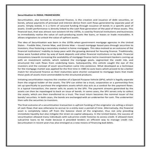 Securitisation in india