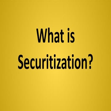 Securitization of assets 