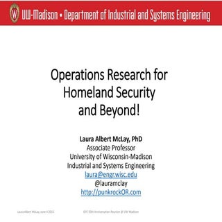 Operations Research for Homeland S...