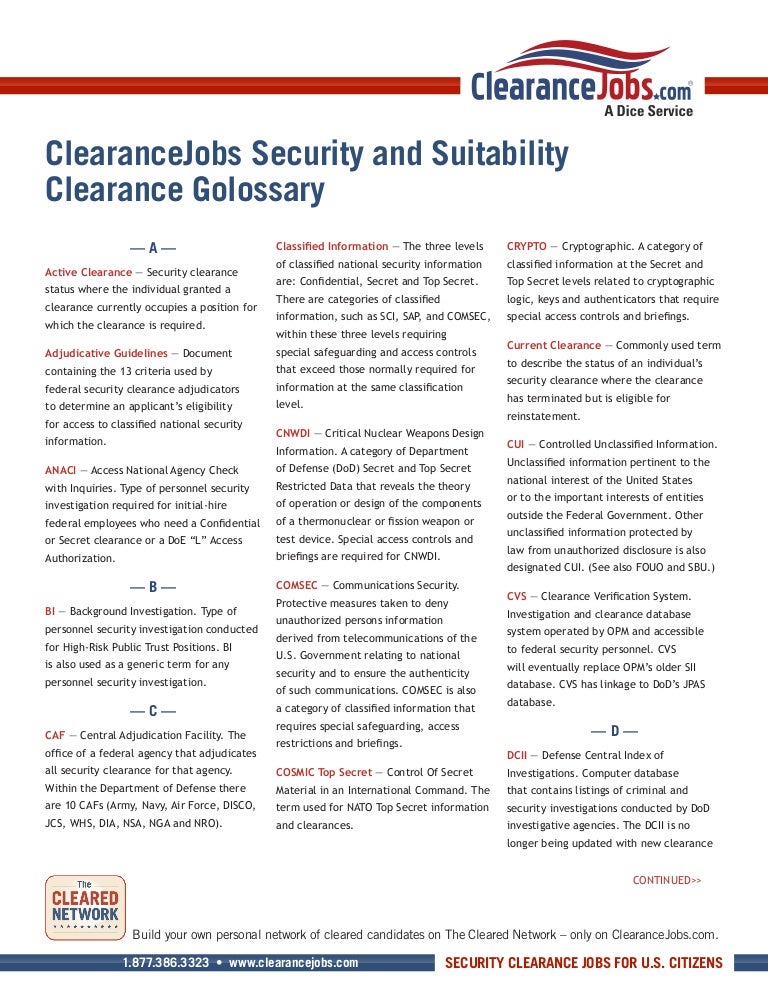 security clearance resumes