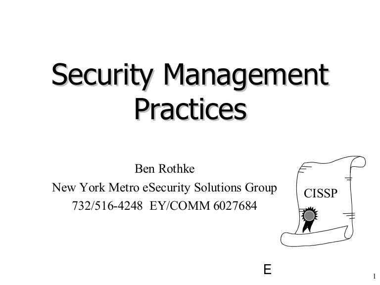 Security Management Practices