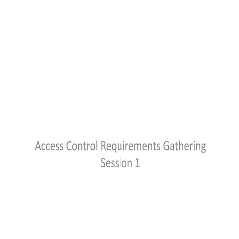 Security Access Control Requirements Gathering Pack