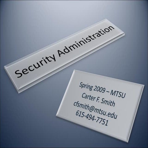 Security Administration I 4 Explaining Crime