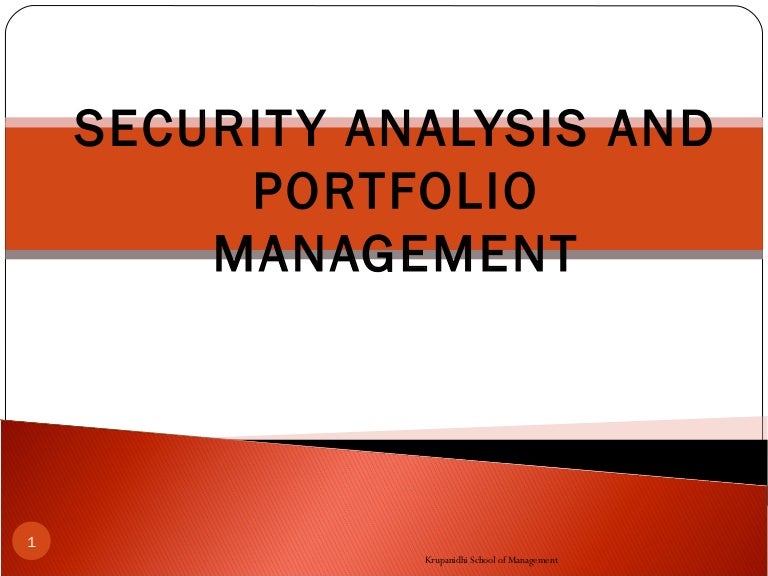 Security Analysis And Portfolio Management Security Analysis And Portfolio Management