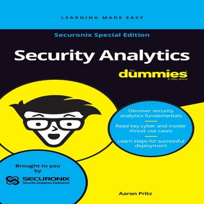 Security analytics for dummies Securonix special edition
