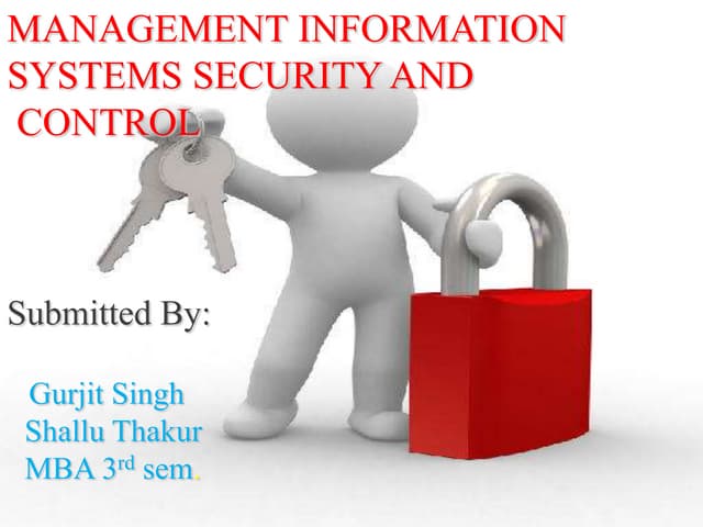 Security and control in mis