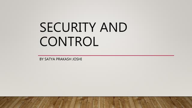 Security and control in Management Information System