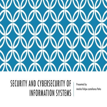 Security and cybersecurity of information systems