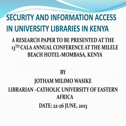 Security and information access   jotham wasike