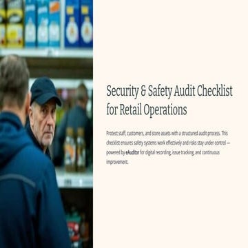 Retail Store Checklist Template with eAuditor Audits and inspections | PDF