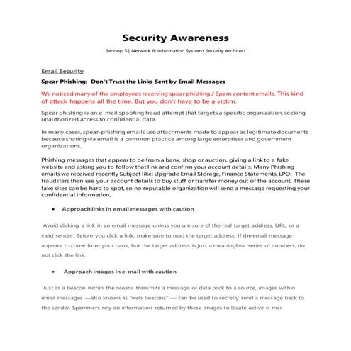 Security awareness