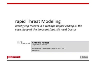 Rapid Threat Modeling : case study