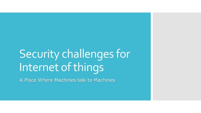 Security challenges for internet of things