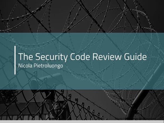 The Security Code Review Guide