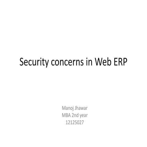 Security concerns in web erp