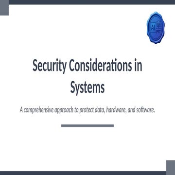 Security Considerations in systems.PPTX Ism | PPTX