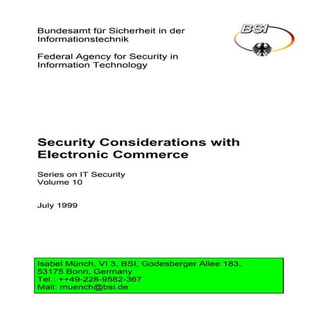 Security consideration with e commerce