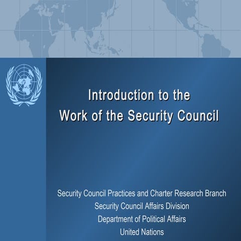 Introduction to the Work of the Security Council