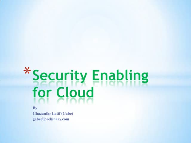 Security enabling at amazon cloud  (presntation)