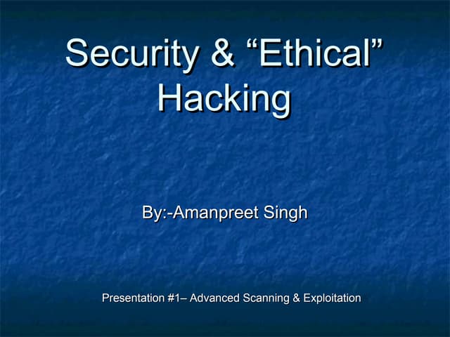 Security & ethical hacking