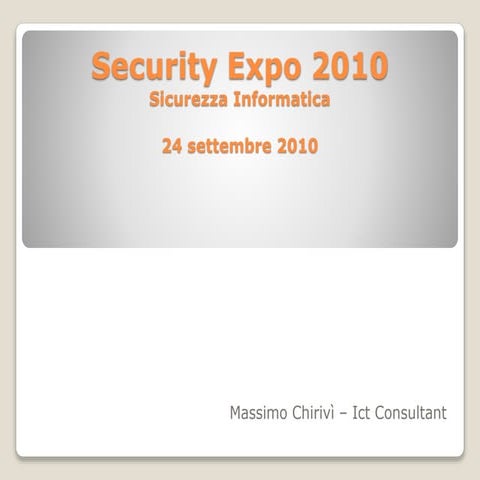 Sicurezza Informatica 24 Settembre 2010