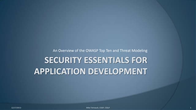 Security For Application Development
