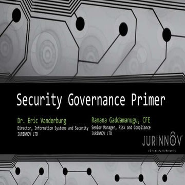 Security Governance Primer - Eric Vanderburg - JURINNOV