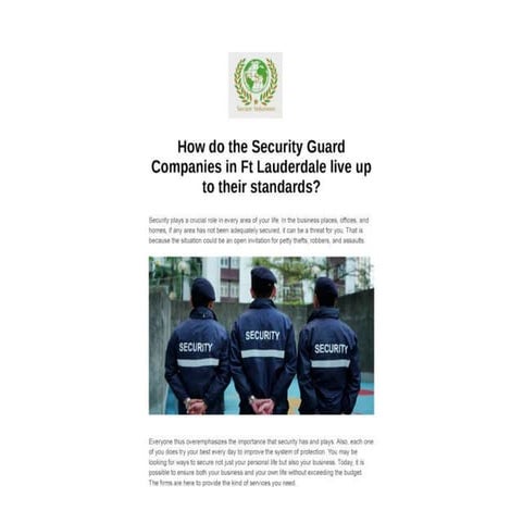 Security Guard Presentation