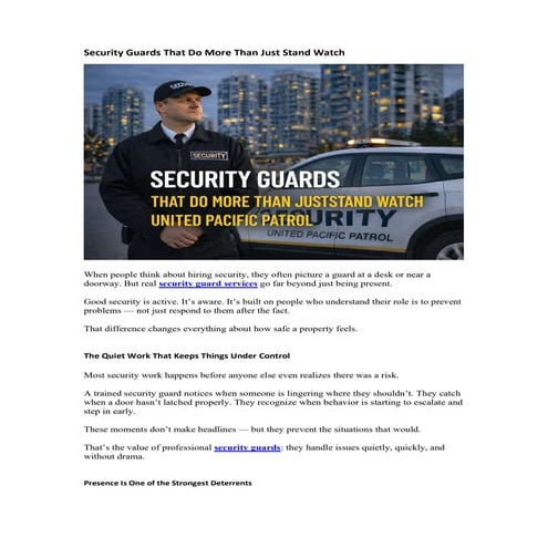 Understanding Static Security Guards: A Comprehensive Guide | PDF