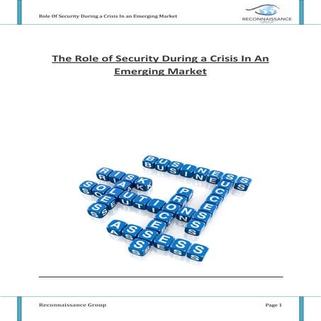 Security In A Crisis