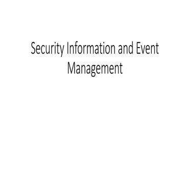 Security Information and Event Management