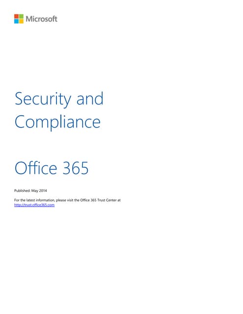 Security and Compliance In Microsoft Office 365 Whitepaper