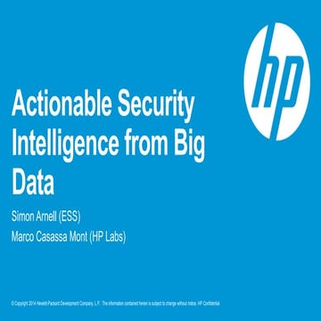 Security intelligence using big data  presentation (engineering seminar)