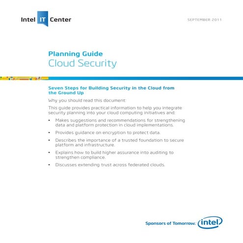 Security in the cloud planning guide