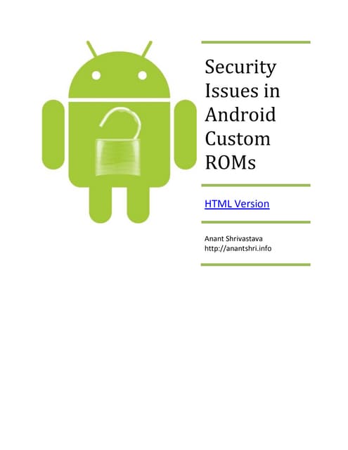 WhitePaper : Security issues in android custom rom