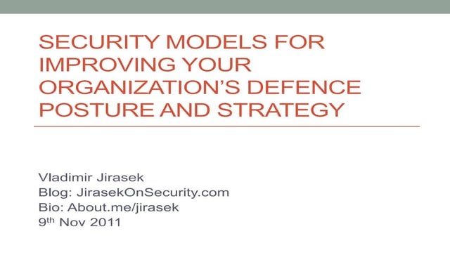 Security models for security architecture