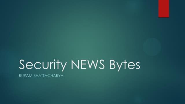 Security News bytes  October 2013