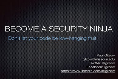 Become a Security Ninja