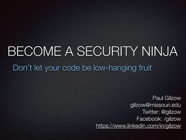 Become a Security Ninja