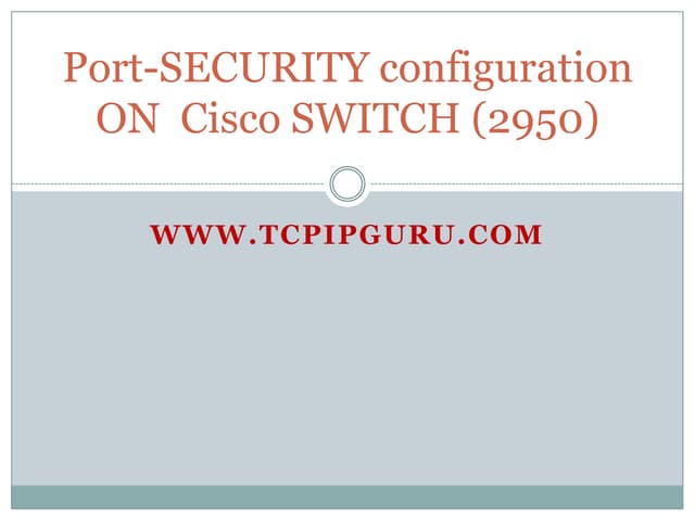 How to create Security on Cisco switch
