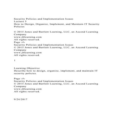 Security Policies and Implementation IssuesLecture 5How to D.docx
