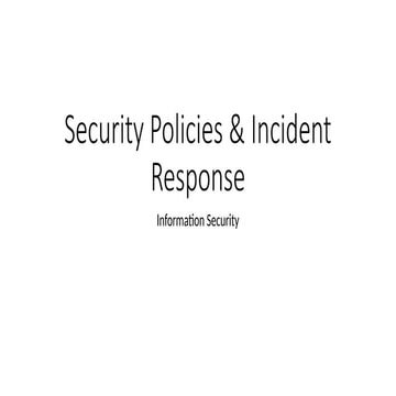 Security Policies & Incident Risk in cyber security